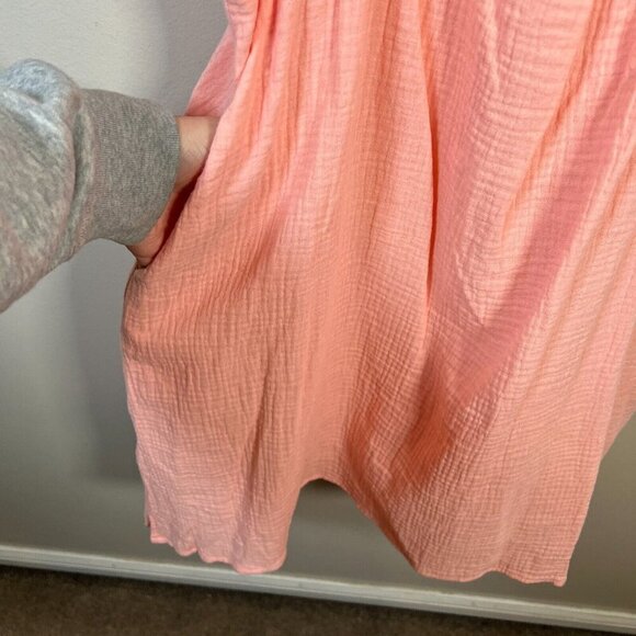Victoria Dunn VD Lounge Gauze Dress Size Medium Pink Mini Sleeveless Vacation - Picture 9 of 12